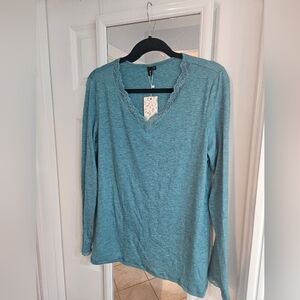 Blue Long Sleeve T-Shirt Relaxed Fit